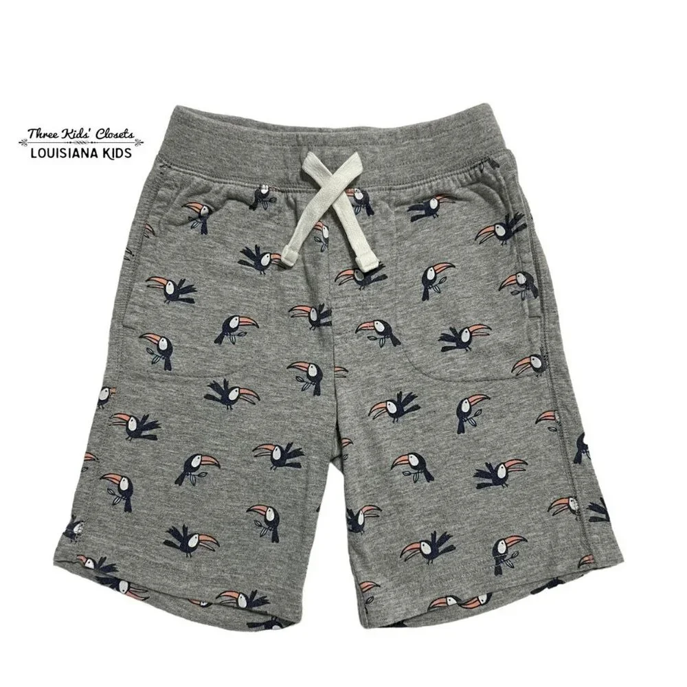 Baby Gap 5Y Grey Toucan Drawstring Shorts